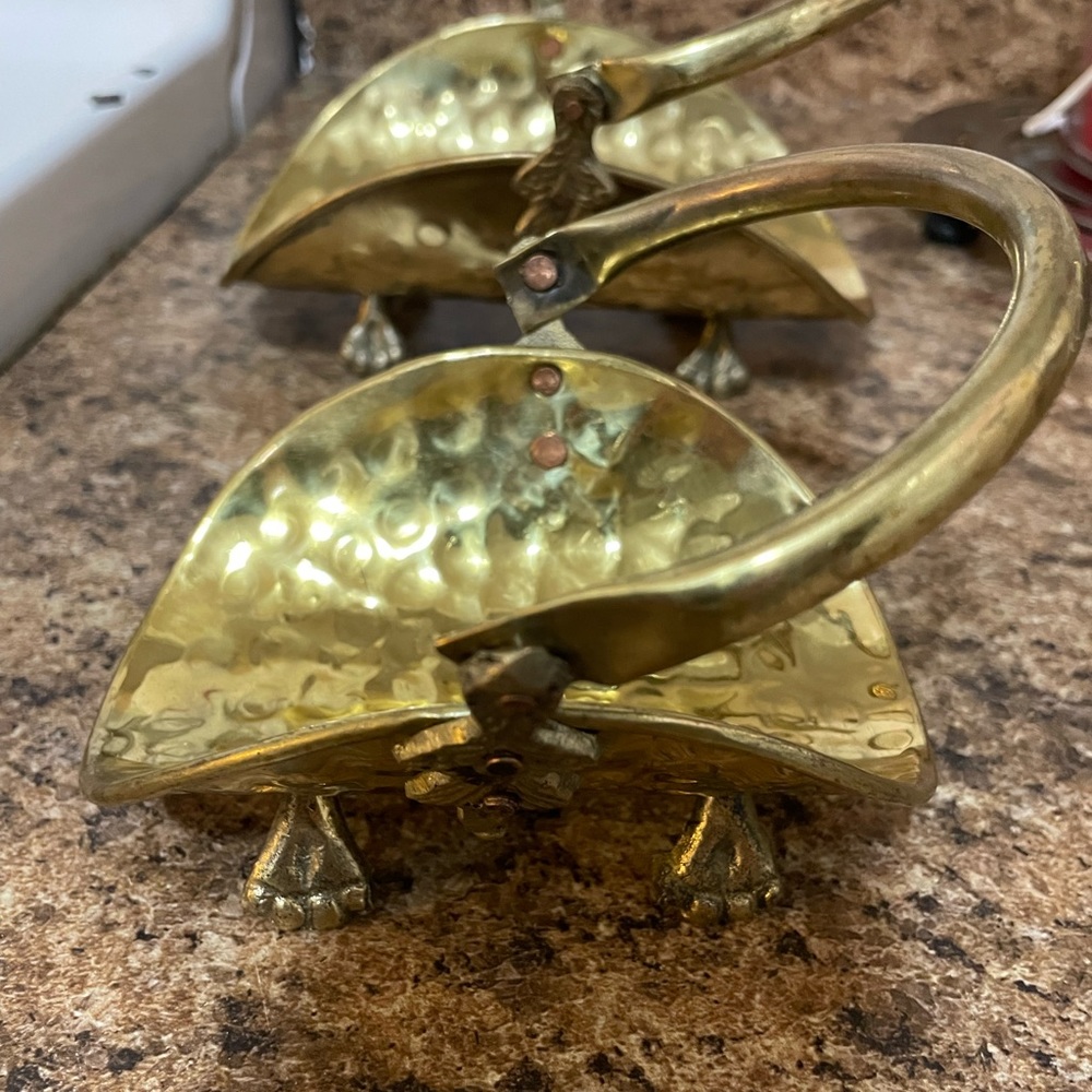 Vintage Mini Brass Log Baskets